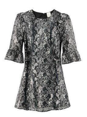 The Vampire’s Wife Black & Silver Lace Mini Dress - Women, small